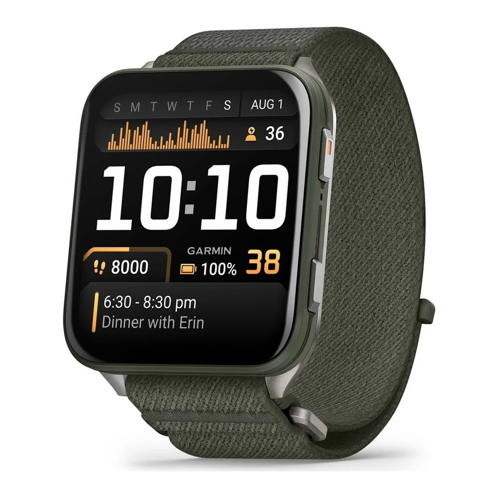 Garmin Venu X1 51 мм Moss Nylon Band — вид спереди