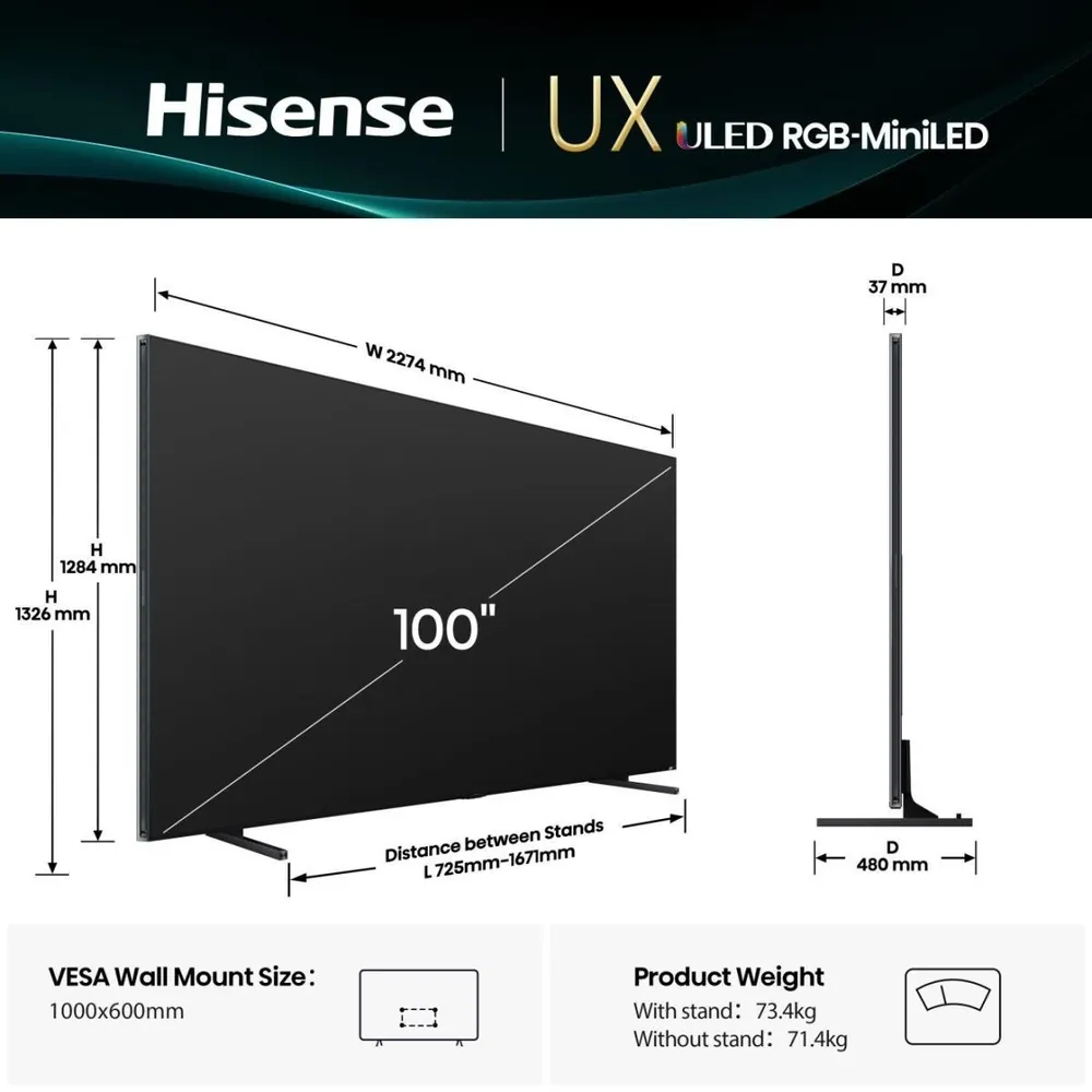 Hisense 100UXQ, 100" — фото 2
