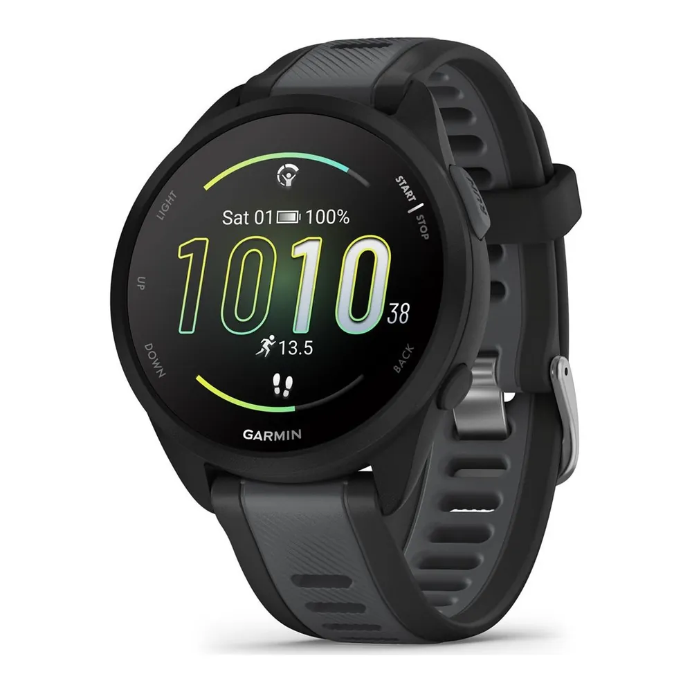 Garmin Forerunner 165 AMOLED Black/Slate Gray — вид спереди