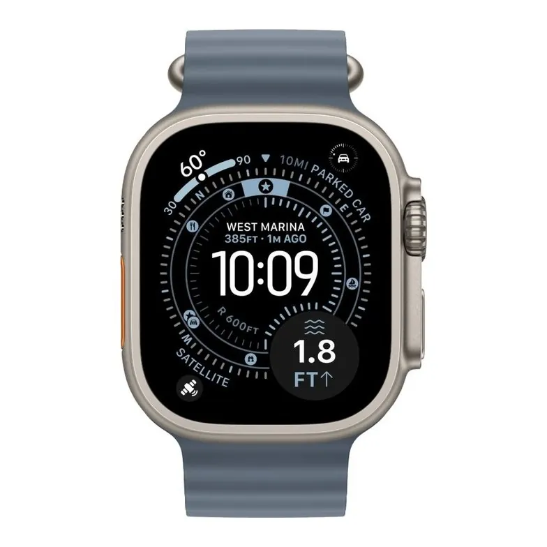 Apple Watch Ultra 3 49 мм Anchor Blue Ocean Band — вид спереди