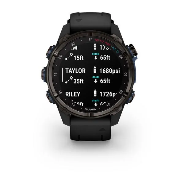 Garmin Descent Mk3i 43 мм Black Silicone Band — фото 2