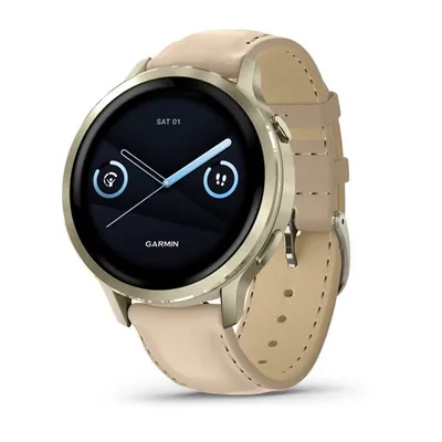 Garmin Venu 4 41 мм Bone Silicone Band + Light Sand Leather Band
